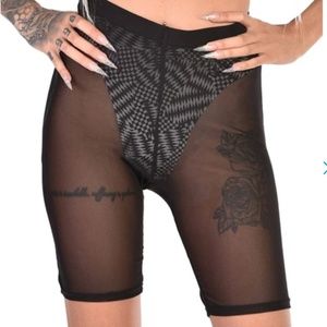 iHeartRaves | Back Stage Babe Mesh Biker Shorts